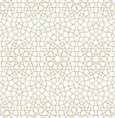 Background seamless pattern based on traditional islamic art.Brown color.Thin lines.