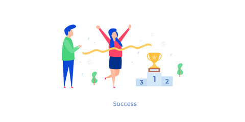 Businesswoman Achievement  Illustration 