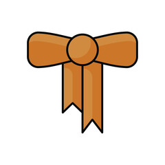 Vector illustration of a golden butterfly ribbon