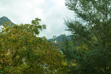 Obraz premium Cazorla in Spain, forest sunset