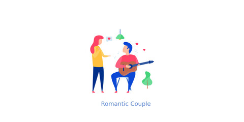 Romantic Couple  Illustration 