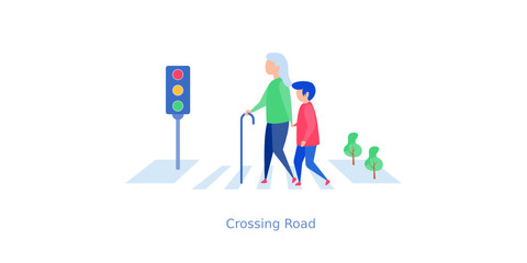 Crossing Road Vector 