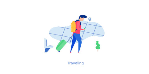 Travelling Backpack Vector 