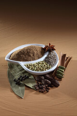 Garam Masala (Famous Indian combination of different spices) all ingredients together.