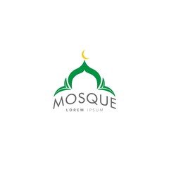 Mosque, Islamic, Moslem icon logo design vector template.