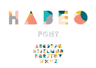Habeo colorful display font with overlapping circles pattern - 395763726