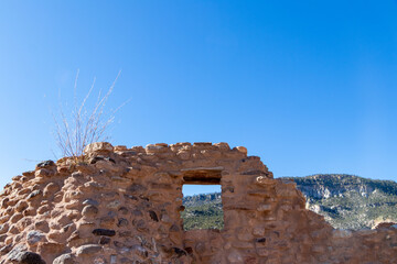 Rustic southwestern pueblo church ruins