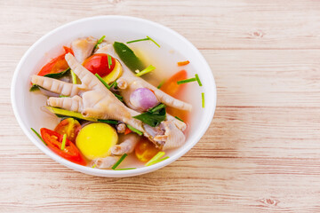 Chicken feet spicy soup