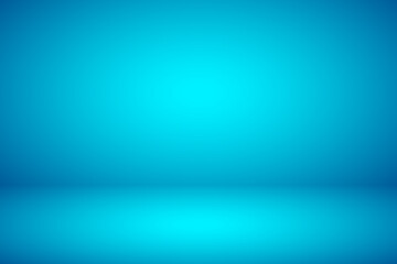 Empty blue studio abstract background with spotlight effect. Product showcase backdrop.