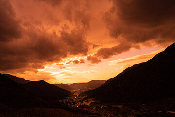 sunset in the mountains