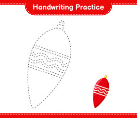 Handwriting practice. Tracing lines of Christmas Lights. Educational children game, printable worksheet, vector illustration