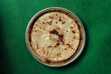 Fresh Homemade Indian Corn Bread. Makki ki Roti.