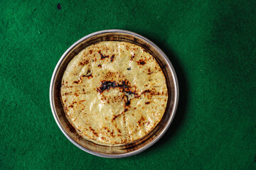 Fresh Homemade Indian Corn Bread. Makki ki Roti.