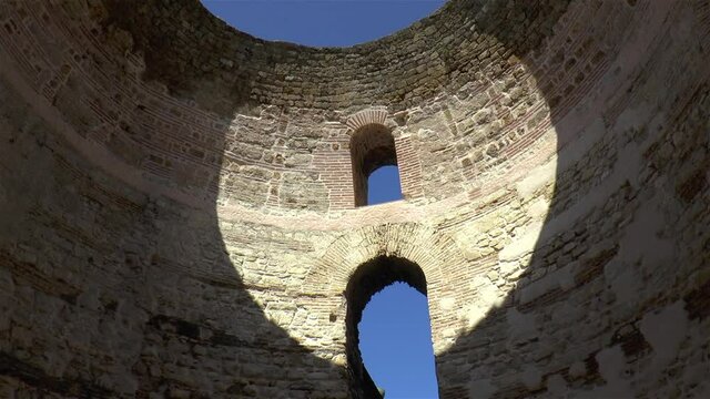 Vestibul section of the imperial corridor in Diocletian's Palace, historical landmark in Split, Croatia.