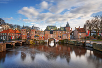 Fototapeta premium Amersfoort, Netherlands at the Koppelport at dawn.