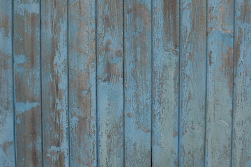 Fototapeta na wymiar Old wooden background with remnants of old paint pieces on the wood. Texture of old wood, Board with paint