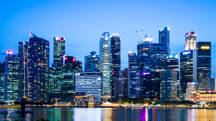 Fototapeta na wymiar View from Marina, Singapore