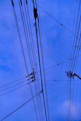 power lines in the sky