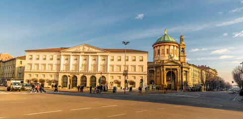 Obraz premium Roma Street view in Bergamo City.