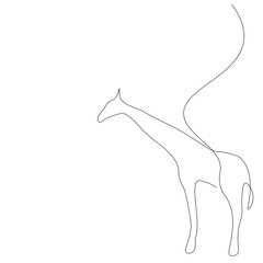 Fototapeta premium Giraffe animal drawing. Vector illustration