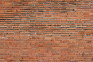Texture of old Orange brick wall large background.