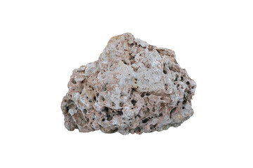 Sponge rock for garden decoration isolated on white background. perlite rock.
