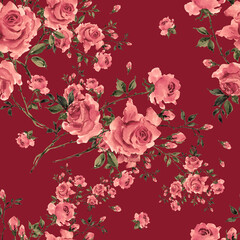 Seamless pattern of beautiful roses