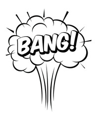 Comic speech balloon and Bang explosion bubble. Vector Illustration.