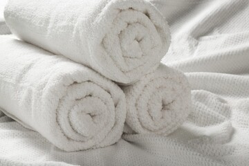 Fototapeta na wymiar Rolled Towels