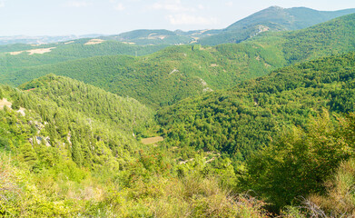 Vista lungo il sentiero 109AG da Poggio San Romualdo a Castelletta nelle Marche