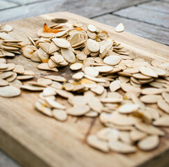 Graines de courges sur table