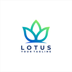 Obraz premium lotus flower gradient logo design