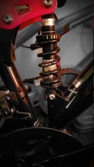 Fototapeta na wymiar Mountain bike Black Bicycle suspension 