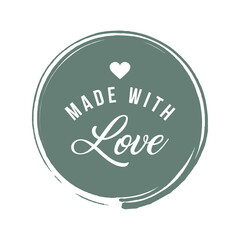 Made with Love inscription lettering quote. Made with Love calligraphy. Made with Love card. Vector illustration