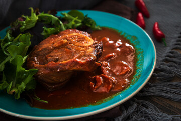 Beef stewed and Carrots potatoes with a wine sauce and herbs