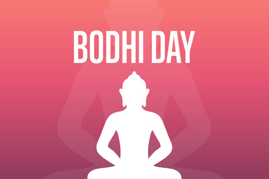 Bodhi Day. December 8. Holiday concept. Template for background, banner, card, poster with text inscription. Vector EPS10 illustration.