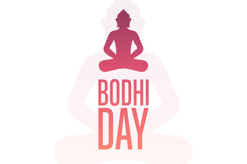 Bodhi Day. December 8. Holiday concept. Template for background, banner, card, poster with text inscription. Vector EPS10 illustration.