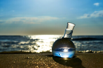 A flask with clean drinking water.