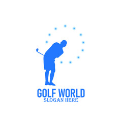 golf logo template, golfer design vector