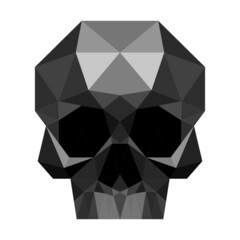 Skull bone low poly geometric polygonal logo icon symbol design