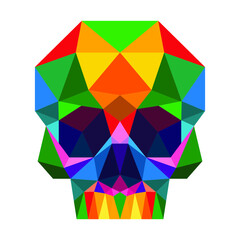 Skull bone low poly geometric polygonal logo icon symbol design