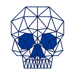 Skull bone low poly geometric polygonal logo icon symbol design