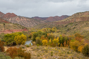 Scenic Verde River Canyon Arizona Landscape in Autumn