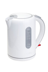 White electric kettle isolated on white background.