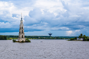 Kalyazin bell tower and satellite