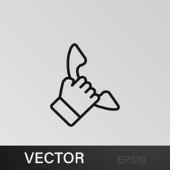 Hand holding phone outline icons. Can be used for web, logo, mobile app, UI, UX