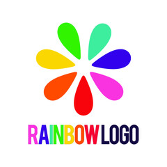Rainbow color logo icon symbol design template