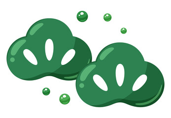 光沢のあるかわいい松の葉のイラスト