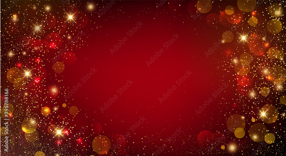 Poster Holiday Abstract shiny color gold design element