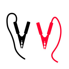 Car battery jumper power cables illustration